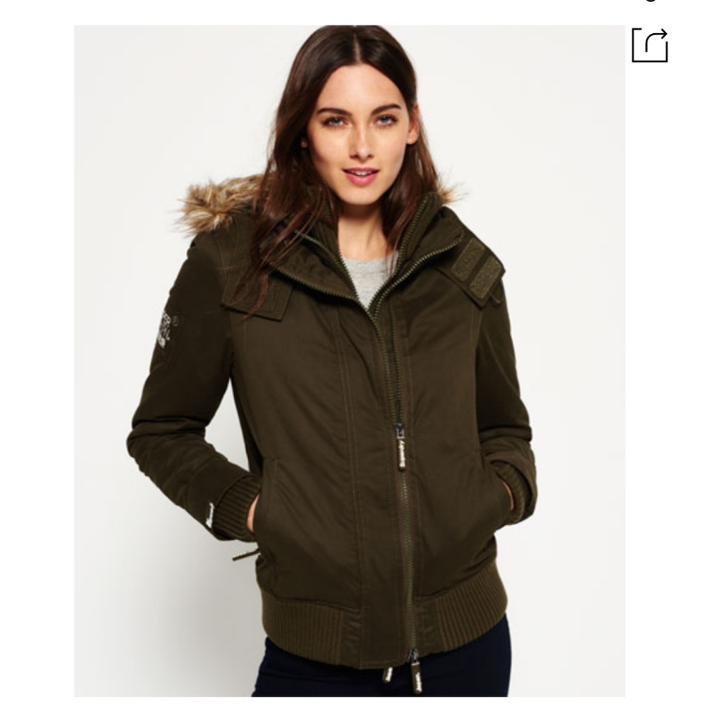 Super Dry  Windbomber Jacket, Army Green, S - Picture 5 of 5